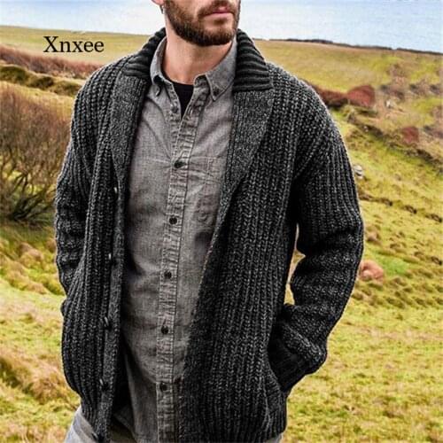 New Knitwear Cardigan Autumn Winter Sweater Jacket Men Warm Cashmere Casual Wool Zipper Slim Fit Fleece Jacket Men Coat Clothing