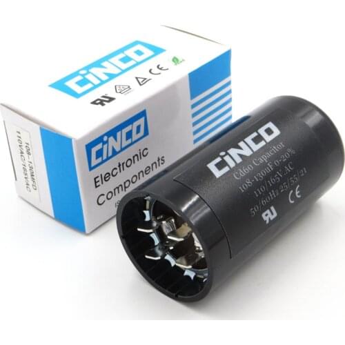 108-130uF 110V 125V 165V CD60 Motor Start Capacitors RV Motor Starting 108-130 mfd uf Compressor HVAC Electrolytic 110VAC 125VAC