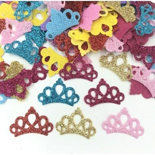 DIY 200pcs Mixed color Sequin Crown Felt Appliques clothing scrapbooking Crafts 30MM