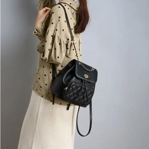 Real leather student leisure fashion large capacity schoolbag