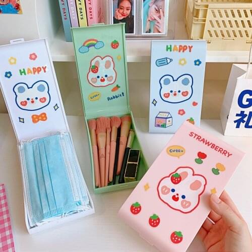 W&G Mask Storage Box Ins Desktop Organizer Pencil Case Cute Stationery Creative Portable Lodging Storage 2021 New Organizer Box
