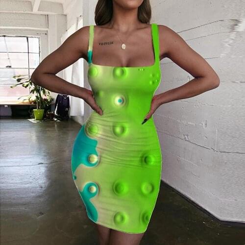 Giyu Brand Abstract Dresses Women Graphics Bodycon Dress Creativity 3d Print Art Ladies Dresses Womens Clothing Club New Boho