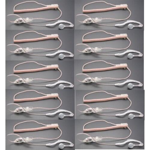 10PCS 2-Pin Flexible Transparent Wire Headset PTT Mic Eearhook for Kenwood TYT Baofeng UV5R UV-5R BF-888S CB Radio Accessories