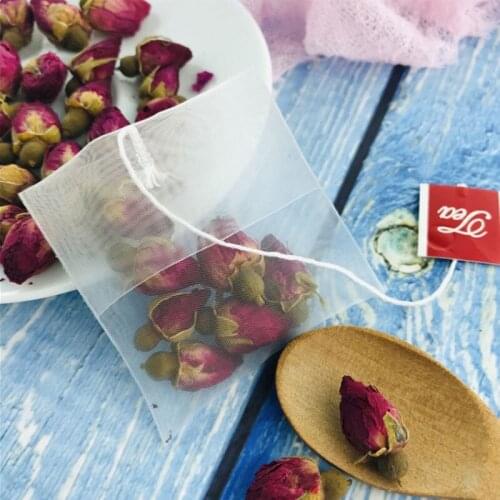 1000pcs/lot Disposable Drawstring Empty Tea Bags Nylon Fold Close Heat Seal Filter