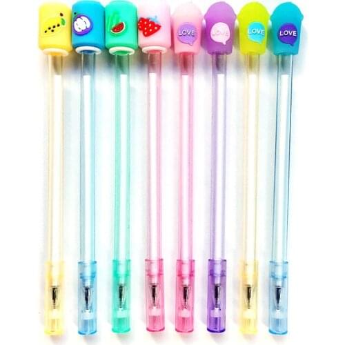 24 Pcs Creative Cartoon Cute Fruit Pie Drink Bottle Gel Pen Student Writing Office Stationery Pen Wholesale School Supplies