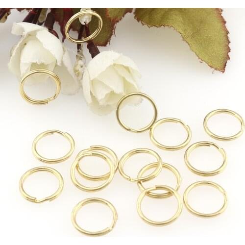 50pcs/lot Metal Gold Key rings 15mm Small Key Holder Split Rings Key ring Keychain Keyfob Accessories DIY