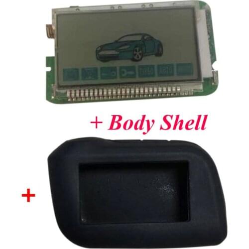 A93 LCD Remote Control Keychain + Silicone Case for Russian Starline A93 Two Way Car Burglar Alarm System Key chain Fob