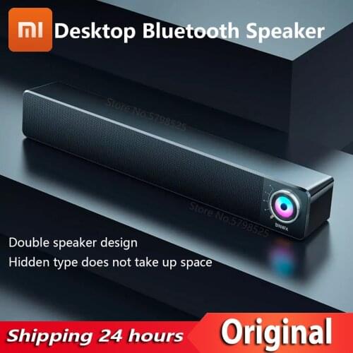 XIAOMI BINNIFA Table Long Strip Bluetooth Speaker Double Horn Wireless Connection Computer Microphone USB Charging