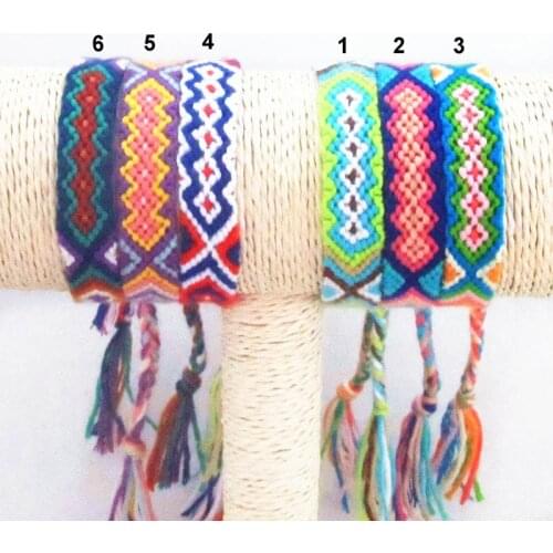 Friendship Bracelet Handmade Charm Woven Rope String Hippy Boho Embroidery Cotton Friendship Bracelets For Men Women
