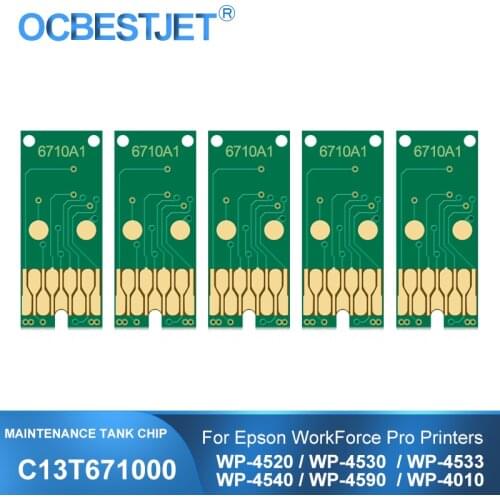 3 Pieces T6710 Waste Ink Maintenance Tank Chip For Epson WorkForce Pro WF-5190 WF-5690 WF-4630 WF-5110 WF-5620 WP-4010 WP-4520
