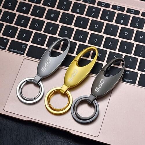 For among as volvo s60 stying accessories Car Keychain Alloy Metal Clasps Hooks Buckle Waist Keychain