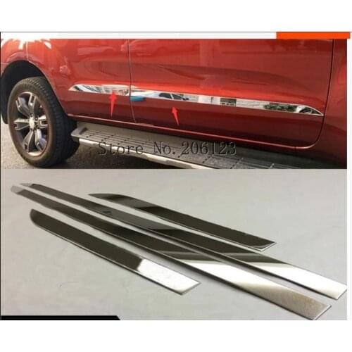 For Ford Everest 2016 2017 2018 Stainless Steel Side Door Body Moulding Molding Trim