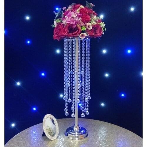 75cm Tall metal flower stand Silver Table Centerpiece Road Leads Wedding Decoration