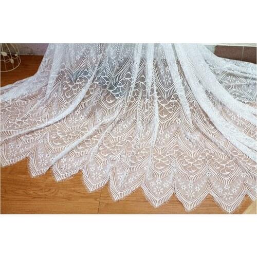 GLace 3M/Lot african fabric New Eyelash Lace Accessories DIY Wedding Dress Skirt Dress Apparel Fabric TX578