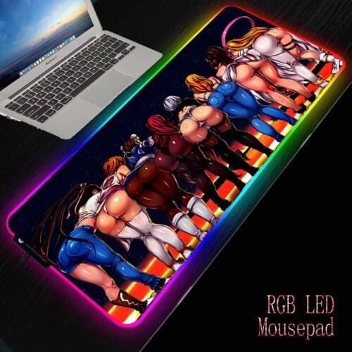 Anime Sexy Girl Big Ass Rgb Gaming Accessories Mousepad xxL Gaming Large Computer Pad LED Backlit Muse Keyboard Rug USB Desk Mat