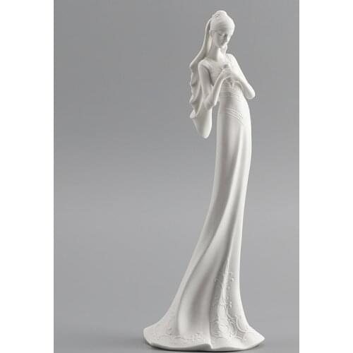 Ceramic Wedding Gift Bride Creative Decoration Home Furnishing Exquisite Ceramic Arts and Crafts statue Girl Sculpture figure