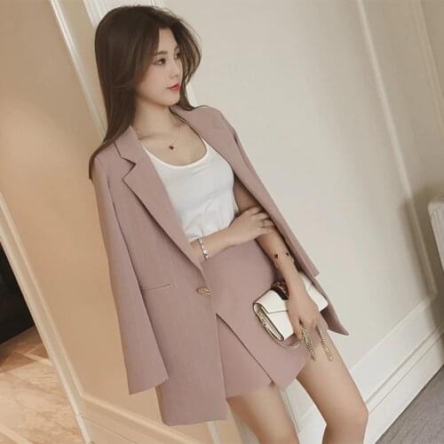 3 piece set women suit female spring and summer new style casual temperament OL commercial uniform set