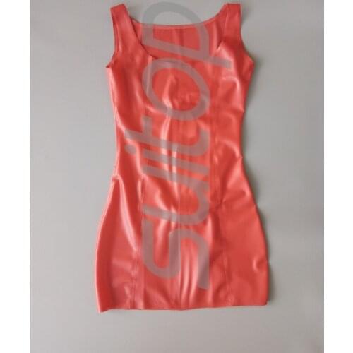 Suitop red dress latex sexy dress no zip