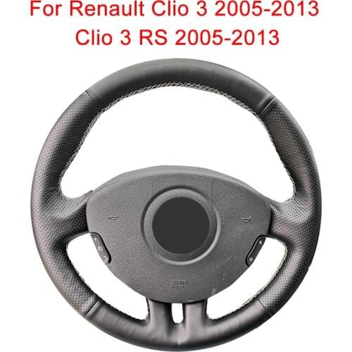 Customize Car Steering Wheel Cover For Renault Clio 3 2005-2013 Clio 3 RS 2005-2013 Leather Braid For Steering Wheel