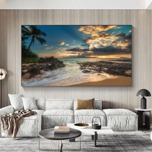 Sea Beach Sunset Canvas Prints HD Pictures Wall Art For Living Room Landscape Posters Modern Home Decor Decorative Paintings
