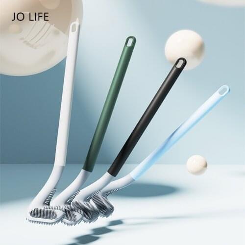 JO LIFE TPR Soft Rubber Golf Toilet Brush Hanging Long Handle Cleaning Brush Bathroom Cleaning Tool