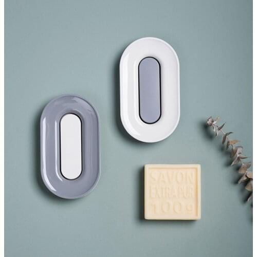 2 PCS Household Double Layer Soap Dish Set Travel Portable Floor Ttype Soap Holder Bathroom Non Slip Two-color Sponge Soap Tray