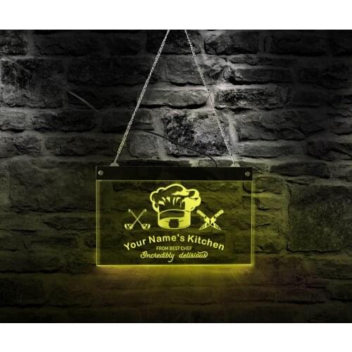 Incredibly Delicious From Best Chef Open Sign Led Business Custom Name Kitchen Personalized Design Wall Hanging Board