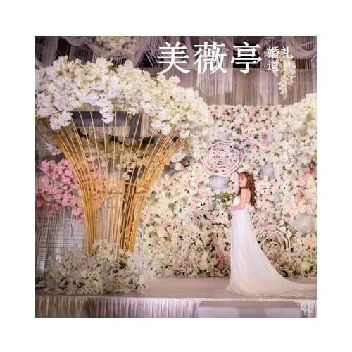 New wedding props blooming rich and noble iron ornaments screen wedding decoration stage guide layout background arch