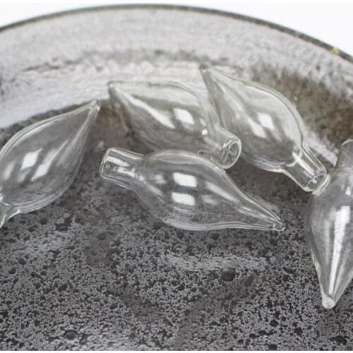 2 Sets Clear Empty 3D Teardrop Glass Bottle Vials Charm Pendants 16X38mm Memory Locket