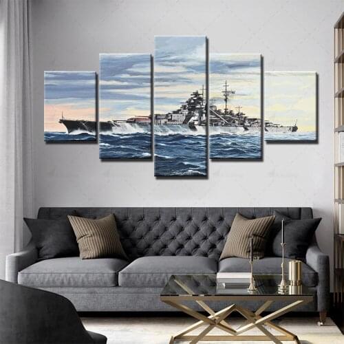 Prints Poster Wall Art Modular Canvas Sea Cruise Pictures Modern Sky Painting Home Background Framed Living Room Decor 5 Panel
