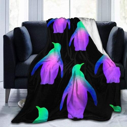 Throw Blankets, Penguins Diamonds Blanket for Couch Bed Autumn Cover Boys Adults Funny Home Bedspread Office Wrap Sofa