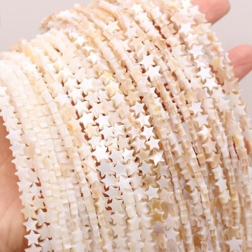 Hot Selling Natural Mother of Pearl Shell Five-pointed Star Beaded Handmade Craft DIY Cute Necklace Bracelet Jewelry Bead Making