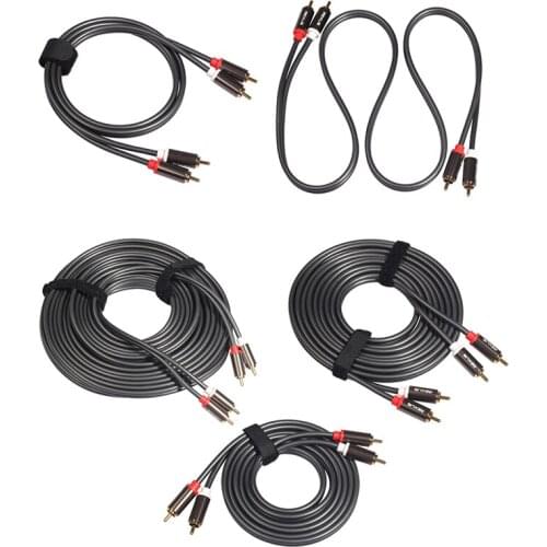 Rexlis 2 Rca to 2 Rca Male to Male Hifi o Cable Ofc Av Speaker Wire for Tv Dvd Amplifier Subwoofer Soundbar
