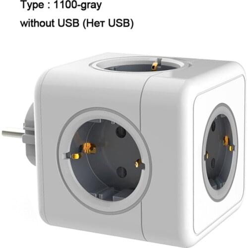Power Cube Socket EU Plug Socket 4 Outlets USB Ports Adapter Power Strip Extension Adapter Multi Switched Sockets Home Charging