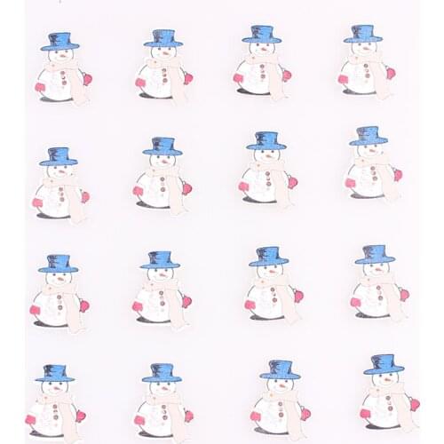 Mixed Christmas Snowman 2Hole Wooden Buttons DIY Decor Child Clothing Sewing Buttons Crafts Scrapbooking Accessories E