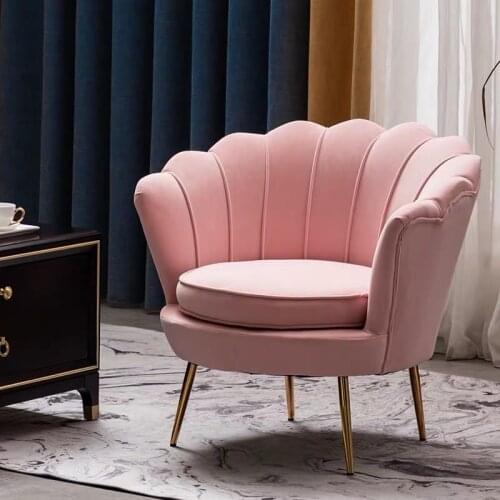 Modern Finger Chair Single Armchairs Hotel Bedroom Velvet Sofa Chair