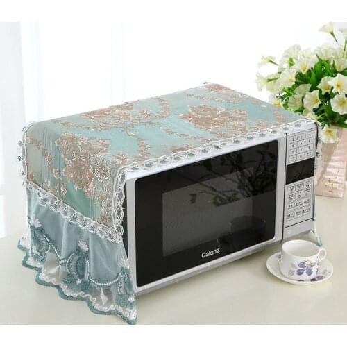1pc lace Dust Cover Microwave Cover Microwave Oven Hood Microwave Towel With Storage Bag