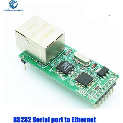 1PC RS232 Serial to Ethernet Module TTL level 3.3V Tcp Ip UDP Network module to TTL Network port to RJ45 Module