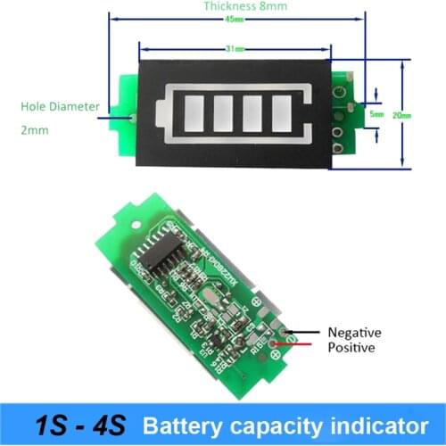 1s 2s 3s 4s Series Lithium Battery Capacity Indicator Module 4.2v 8.4v 12.6v 16.8v Blue Display Battery Screwdriver and bike