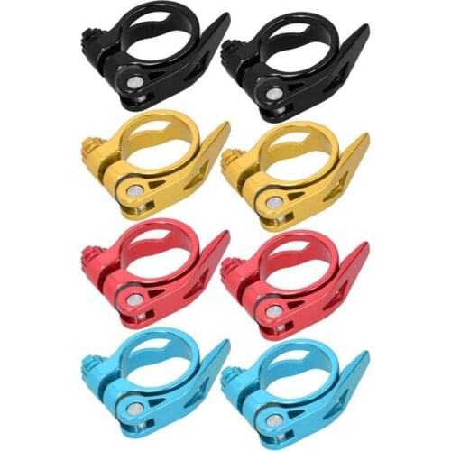 2pcs 31.8/34.9mm Bike Seat Post Clamp Aluminum Ultralight Quick Release Road Bike MTB Mountain Bicycle Seat Post Seatpost Clamp