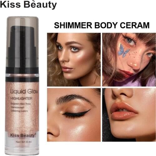 3Color Shimmer Glitter Highlighter Contouring Makeup Face Brightener Bronzer Liquid Highlighter Primer Face Cosmetics TSLM1