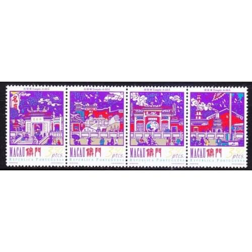 4 pcs set 1997 Mazu Tempel Macau Post Stamps Postage Collection