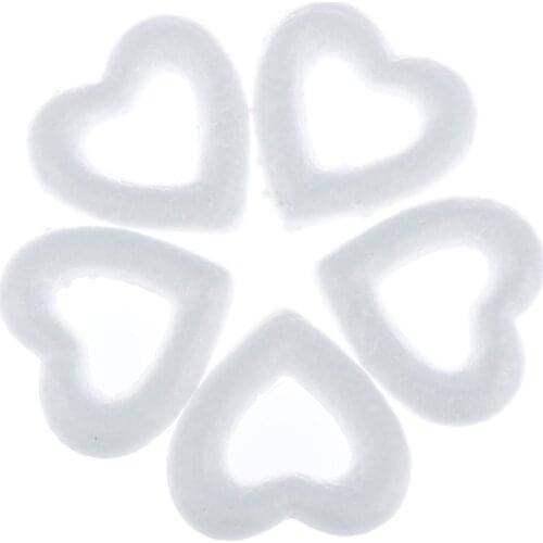 5pcs Polystyrene Styrofoam Foam Ball White Craft Heart-shaped for DIY Christmas Party Decoration None,solid Color