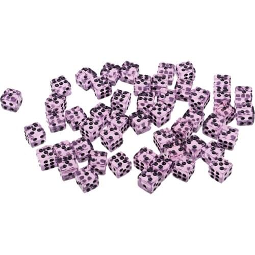 50pcs Acrylic Six Sided Dices 12mm D6 Dice for D&D DnD RPG Party Game