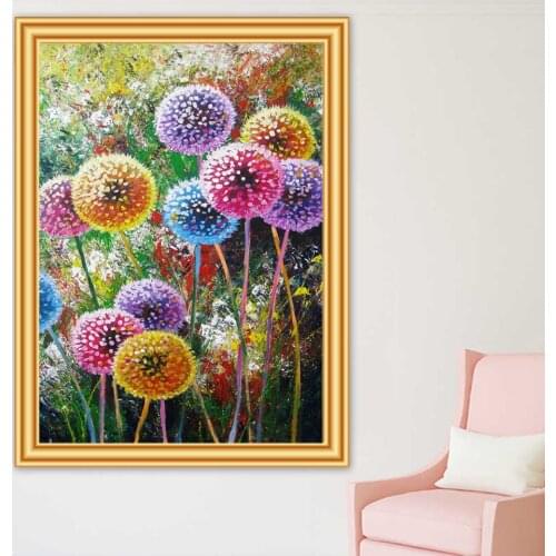 5D DIY Diamand Painting Dandelion Cross stitch Kit Full Drill Diamond Embroidery Flower Mosaic Picture of Rhinestones Home Decor