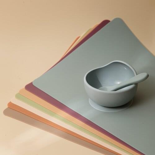 7 Colors 100% Food Grade Silicone Placemat Baby Dishes Kids Heat Resistant Mat Heat Resistant Silicone Infant Dining Table Pads