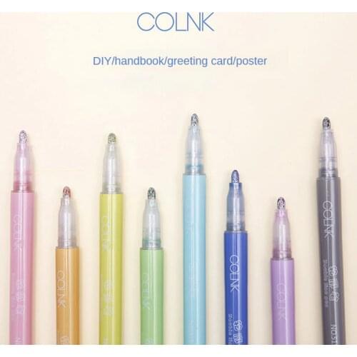 8pcs/set Colorful Double Line Pen Highlighter Fluorescent Marker Candy Color Student Multicolor Hand Note Pen for School Poster