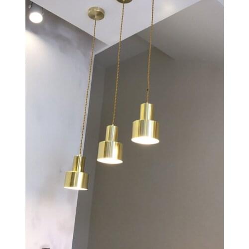 Antique 1 pcs brass kitchen light Lamparas Mirror Front Hanging Lamp Metal Pendant light Retro Restaurant Bar industrial lamps