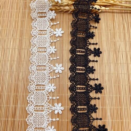 Free shipping 4.4cm white Water soluble embroidery polyester lace trims Trimmings DIY handmade household Sewing Accessories