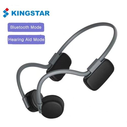 KINGSTAR Bone Conduction Headphones Bluetooth Wireless Headsets Waterproof Open Ear Hook Running Sports Earphones with Mic